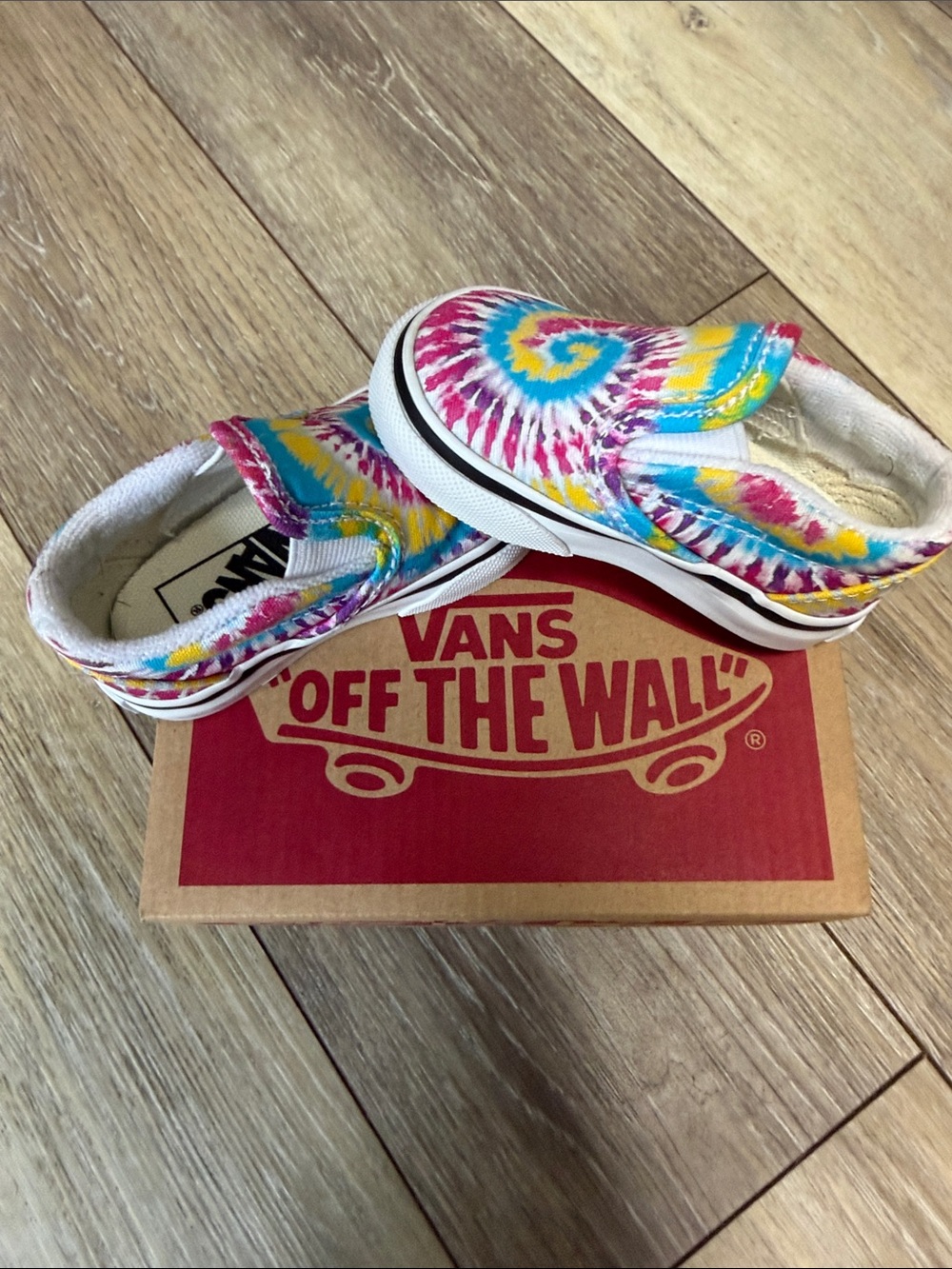 Vans Kids Slip-On Tie-Dye Canvas Sneakers - Pink Blue Yellow